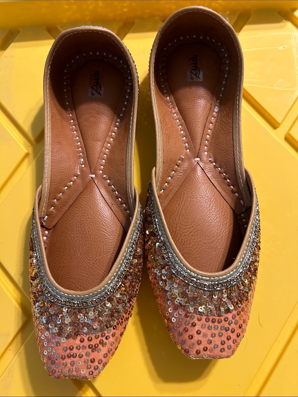 Beaded Coral Women's Flats